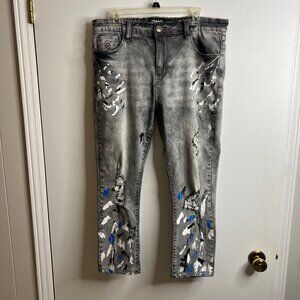 CDMG & Co. 1978 Men's 38x32 Denim Skinny w/Paint Accents